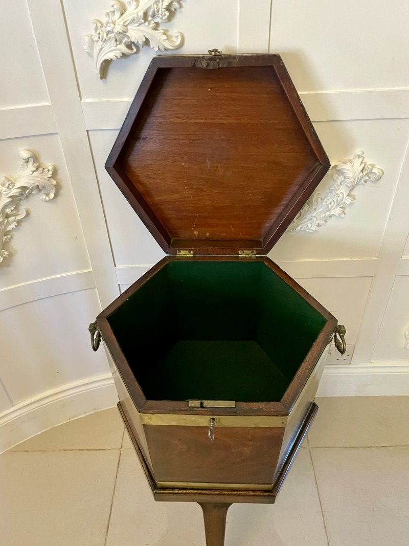 Antique George III Mahogany Wine Cooler/Lamp Table on Stand